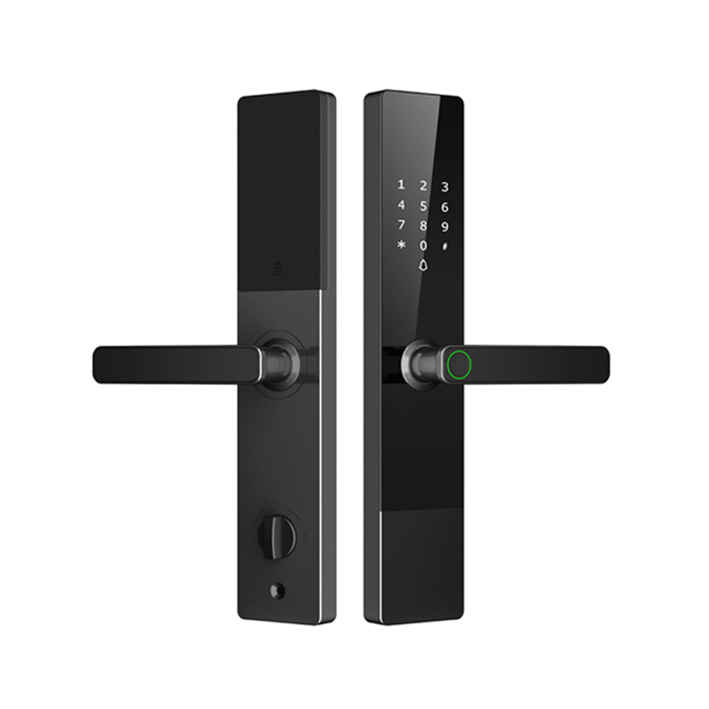 Prodillo | R3 touchscreen smart door lock with a keypad and fingerprint sensor, predominantly black in color.