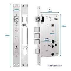 Prodillo Mortise Sashlock | 60mm backset 2-3/8" US Standard Size