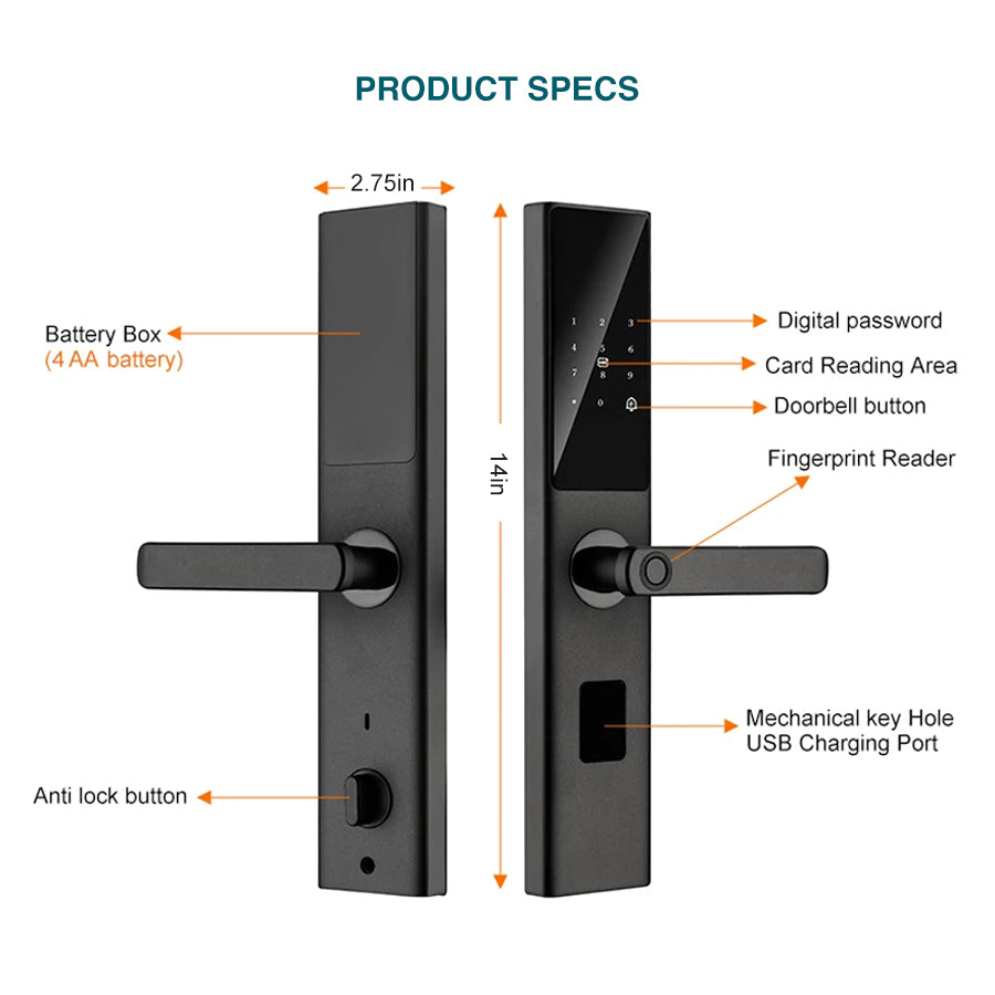 Prodillo G2 smart door lock product specs