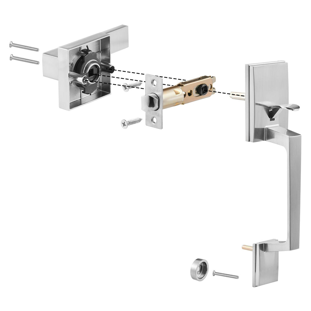 Mestalla Eingangstürgriff-Set, quadratisch, Nickel, mit Hebel
