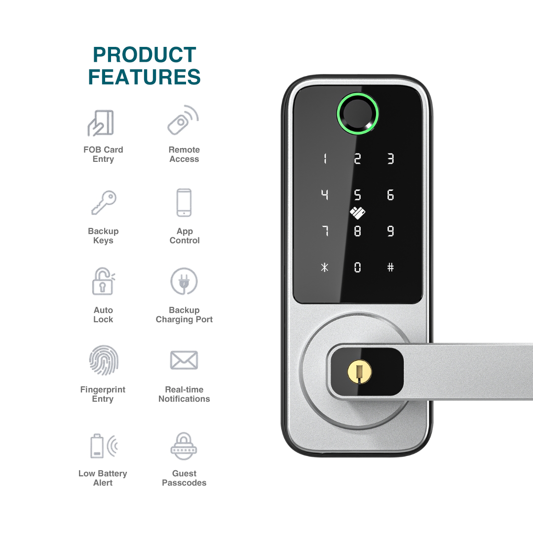 Prodillo S80 Deadbolt Smart Lock - Brushed Silver
