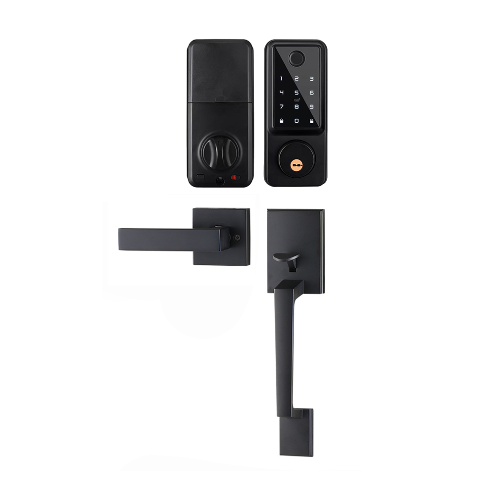 V Series Smart Door Lock Handle Set Black - Keyless Entry Fingerprint- Prodillo